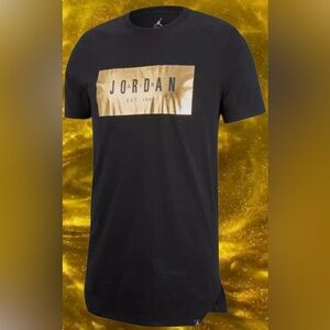 Jordan Alt-Hem Foil Black/Gold Vintage Men’s T-Shirt- Size XL    NWOT